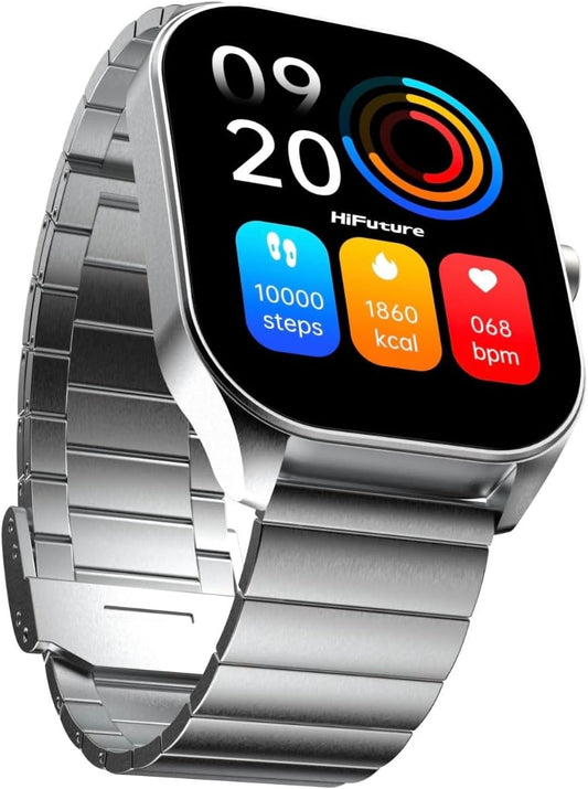 HIfuture APEX 2.04" AMOLED Stainless Steel Smartwatch with Wireless Calling - Silver