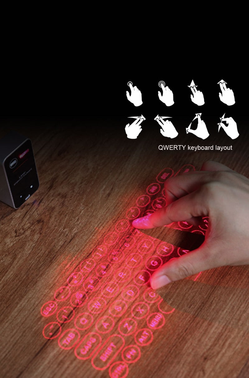 Portable Bluetooth Virtual Laser Keyboard Projector