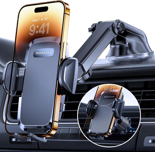 Hifza Online Universal Car Phone Holder | Suction Cup & Metal Hook | 4.0-7.2" Smartphones